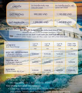Giá vé thảo nhi yatch